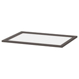 KOMPLEMENT glass shelf, dark grey, 75x58 cm