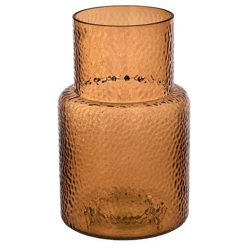 KONSTFULL - Vase, patterned/brown, 26 cm