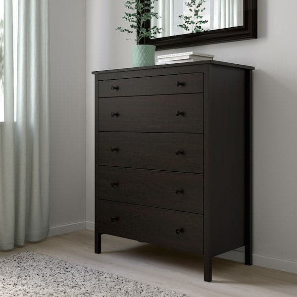 Ikea KOPPANG - Chest of 5 drawers, black-brown, 90x114 cm