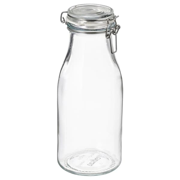 Ikea KORKEN - Bottle shaped jar with lid, clear glass, 1 l