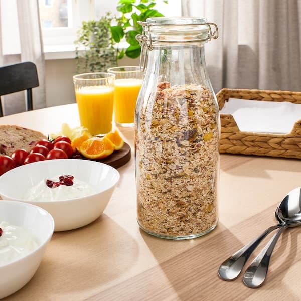 Ikea KORKEN - Bottle shaped jar with lid, clear glass, 1 l