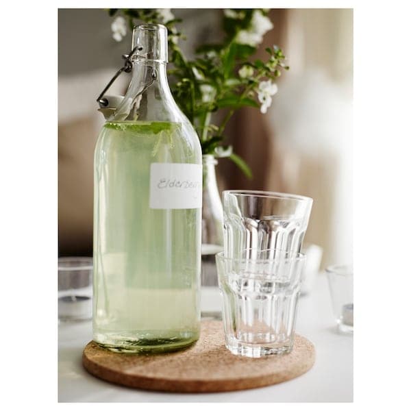 Ikea KORKEN - Bottle with stopper, clear glass, 1 l