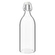 KORKEN bottle with stopper, clear glass, 1 l