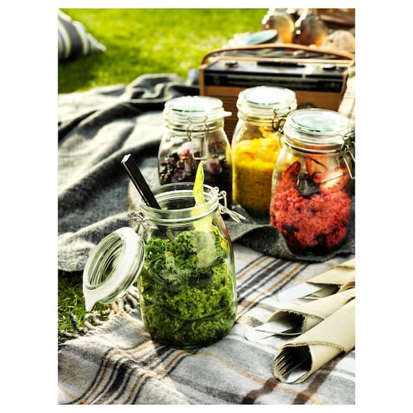 Ikea KORKEN - Jar with lid, clear glass, 1 l
