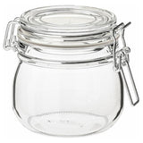 KORKEN jar with lid, clear glass, 0.5 l