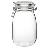 KORKEN jar with lid, clear glass, 1.8 l