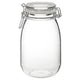 KORKEN jar with lid, clear glass, 1.8 l