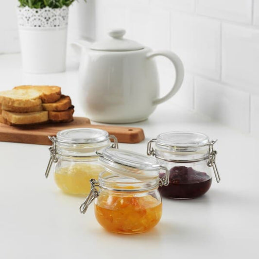 KORKEN - Jar with lid, clear glass, 13 cl - best price from Maltashopper.com 40323654