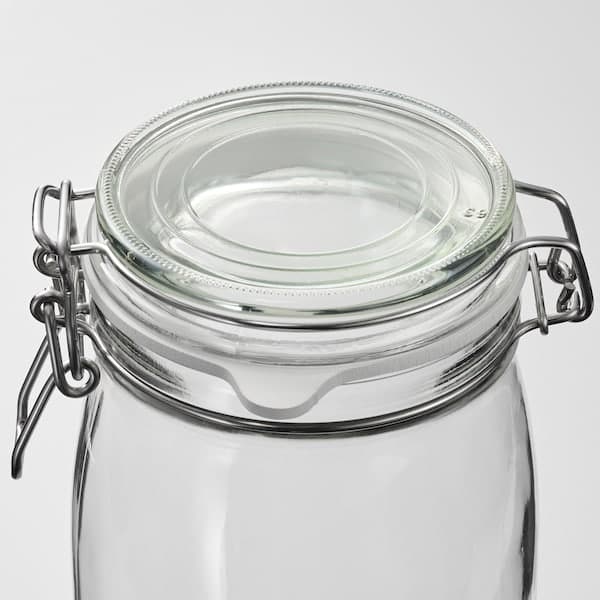 Ikea KORKEN - Jar with lid, clear glass, 2 l