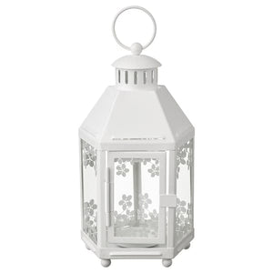Ikea KRINGSYNT - Lantern for tealight, in/outdoor, white, 21 cm