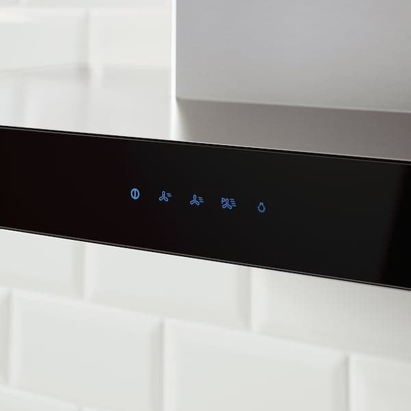 Ikea KULINARISK Hood to be fixed to the wall - stainless steel/glass , 90 cm