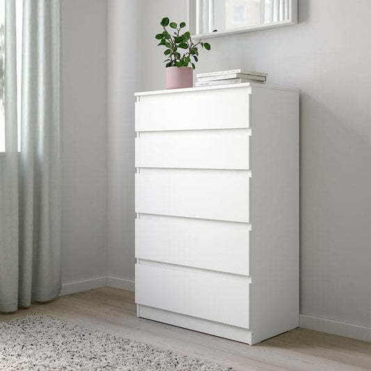 Ikea KULLEN - Chest of 5 drawers, white, 70x112 cm