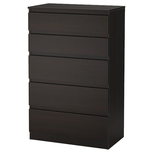 KULLEN - Chest of 5 drawers, black-brown, 70x112 cm