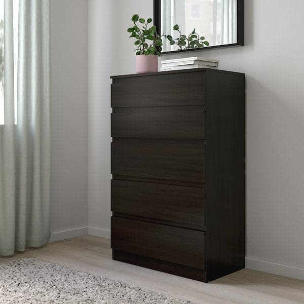 Ikea KULLEN - Chest of 5 drawers, black-brown, 70x112 cm