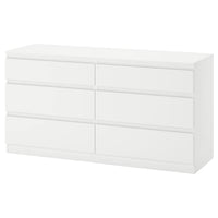 KULLEN chest of 6 drawers, white, 140x40x72 cm