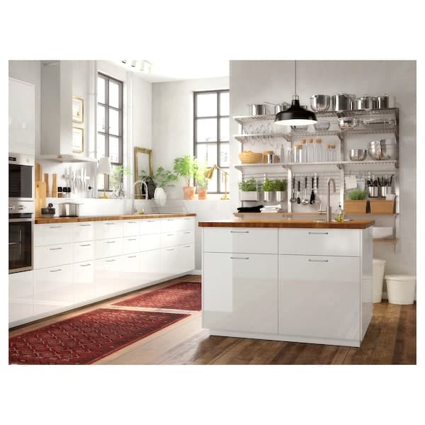 Ikea KUNGSFORS - Suspension rail with shelf/wll grid, stainless steel/ash
