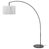 KUNGSHULT / SKAFTET floor lamp, arched, white/black, 170x176 cm