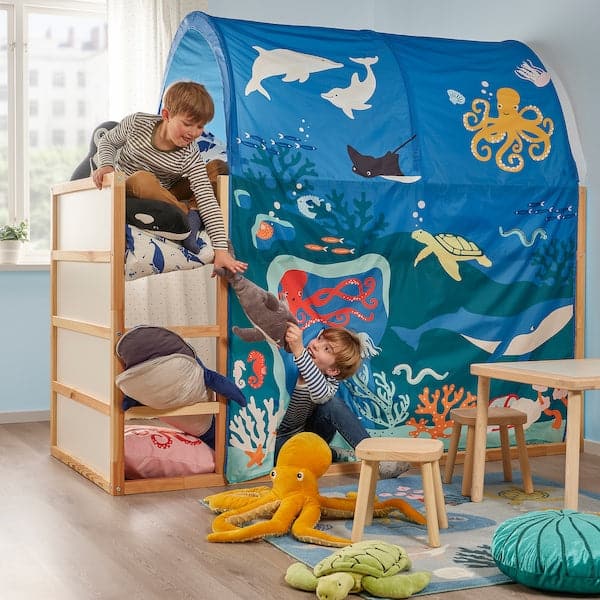 Ikea KURA - Bed tent, ocean animals pattern
