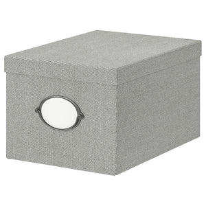 Ikea KVARNVIK - Storage box with lid, grey, 25x35x20 cm