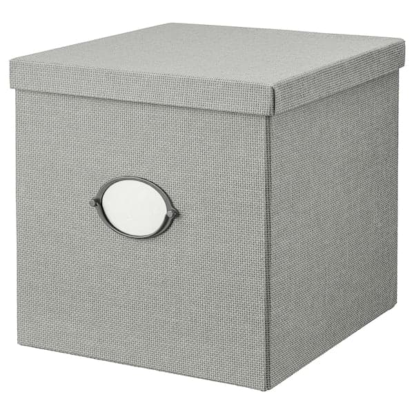 Ikea KVARNVIK - Storage box with lid, grey, 32x35x32 cm