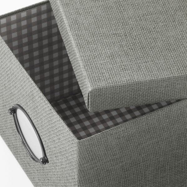 KVARNVIK - Storage box with lid, grey, 25x35x20 cm - best price from Maltashopper.com 10412878