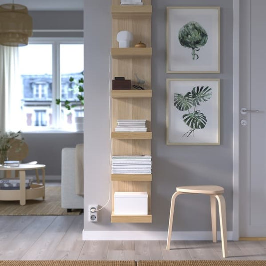 Ikea LACK - Wall shelf unit, white stained oak effect, 30x190 cm