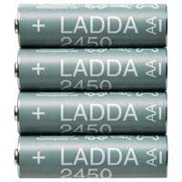 LADDA rechargeable battery, HR06 AA 1.2V, 2450mAh, 4 pack