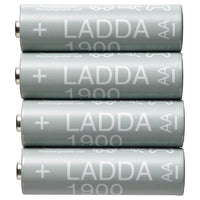 LADDA rechargeable battery, HR06 AA 1.2V, 1900mAh, 4 pack