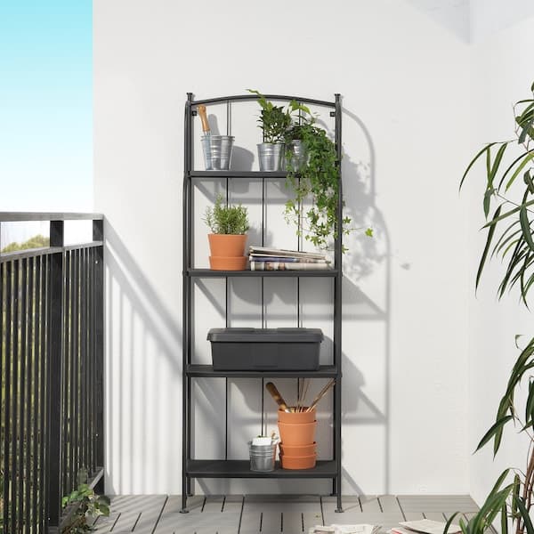 Ikea LÄCKÖ - Shelving unit, outdoor, grey, 61x160 cm