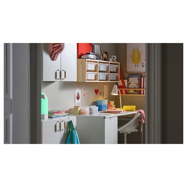 LÄRANDE - Desk with pull-out storage unit, white, 120x58 cm - best price from Maltashopper.com 00492795