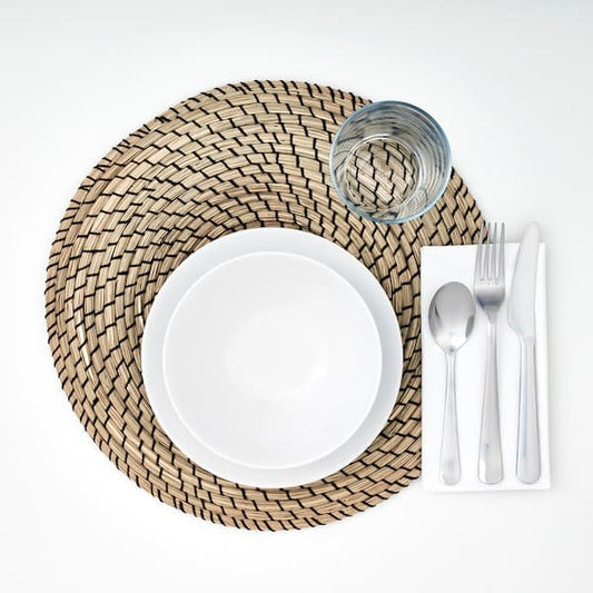 LÄTTAD - Place mat, seagrass/black, 37 cm - best price from Maltashopper.com 00236239