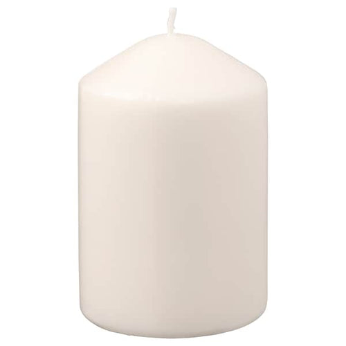 LÄTTNAD - Unscented block candle, natural, 10 cm