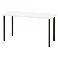 LAGKAPTEN / ADILS desk, white/black, 140x60 cm