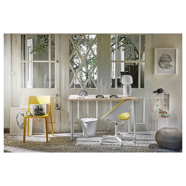 Ikea LAGKAPTEN / ADILS - Desk, white stained oak effect/white, 120x60 cm