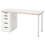 LAGKAPTEN / ALEX desk, white anthracite/white, 120x60 cm