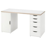 LAGKAPTEN / ALEX desk, white/anthracite, 140x60 cm