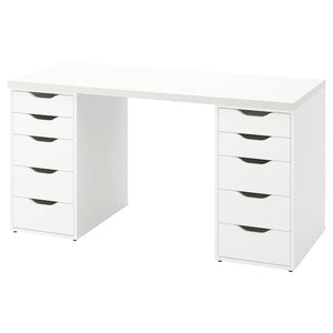 LAGKAPTEN / ALEX - Desk, white, 140x60 cm - best price from Maltashopper.com 99431982