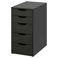 LAGKAPTEN / ALEX desk, black-brown/black, 120x60 cm