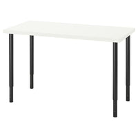 LAGKAPTEN / OLOV desk, white/black, 120x60 cm