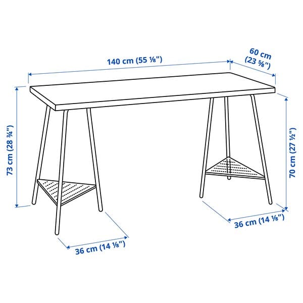 LAGKAPTEN / TILLSLAG - Desk, white/green, 140x60 cm - best price from Maltashopper.com 49478321