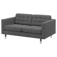 LANDSKRONA 2-seat sofa, Gunnared dark grey/metal, 164x78x89 cm