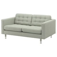 LANDSKRONA 2-seat sofa, Gunnared light green/metal, 164x78x89 cm