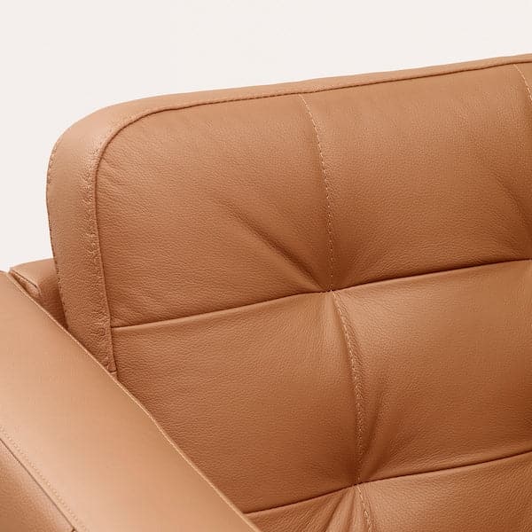 Ikea LANDSKRONA 3-seater sofa - with chaise-longue/Grann/Bomstad brown/metal ochre ,
