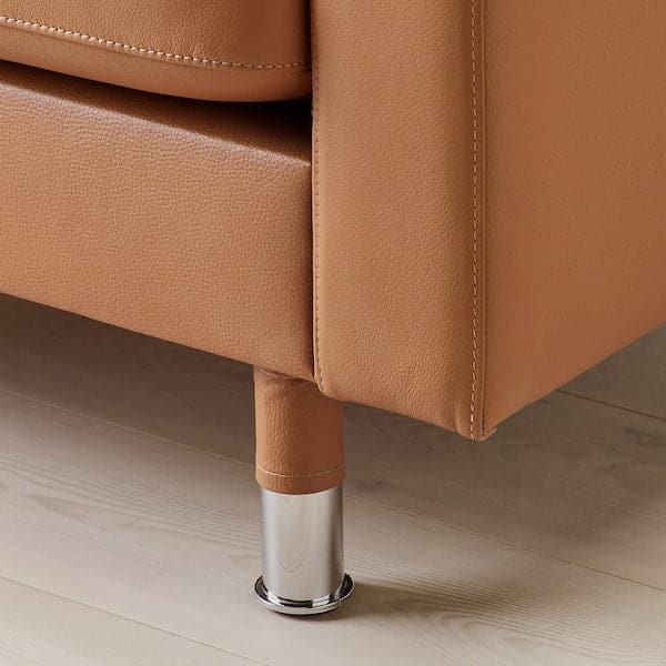 Ikea LANDSKRONA 3-seater sofa - with chaise-longue/Grann/Bomstad brown/metal ochre ,
