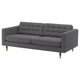 LANDSKRONA 3-seat sofa, Gunnared dark grey/wood, 180x64x89 cm