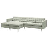 LANDSKRONA 4-seat sofa with chaise longues, Gunnared light green/metal, 320x78 cm