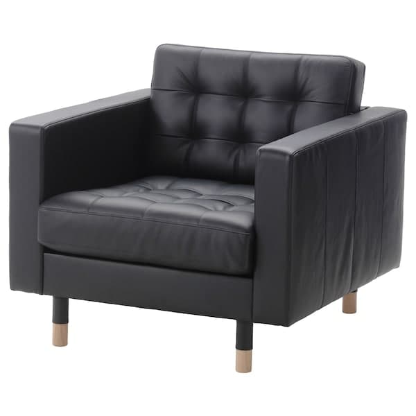 Ikea LANDSKRONA Armchair - Grann/Bomstad black/wood ,