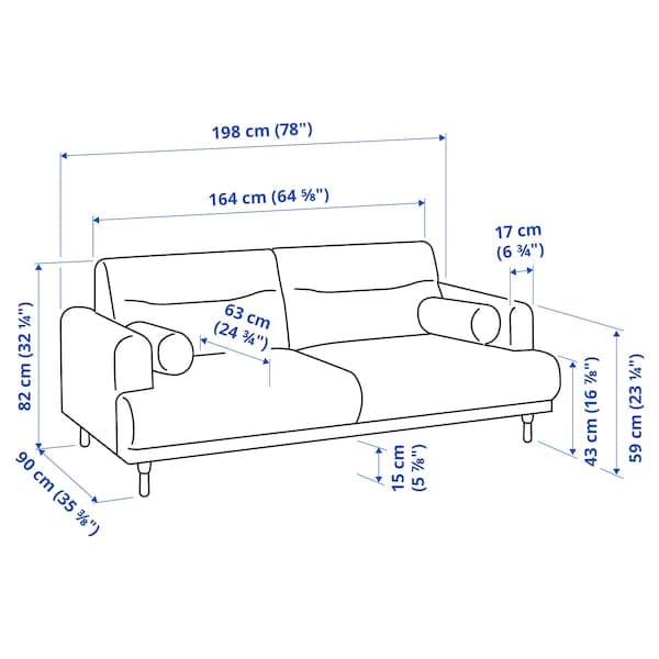 LÅNGARYD 2-seater sofa, Lejde light grey/metal , - best price from Maltashopper.com 19418140