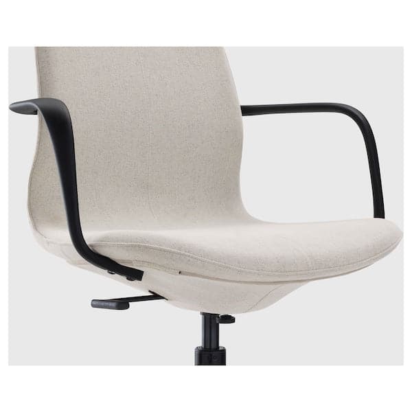 Ikea LÅNGFJÄLL Office chair with armrests - Gunnared beige/black ,