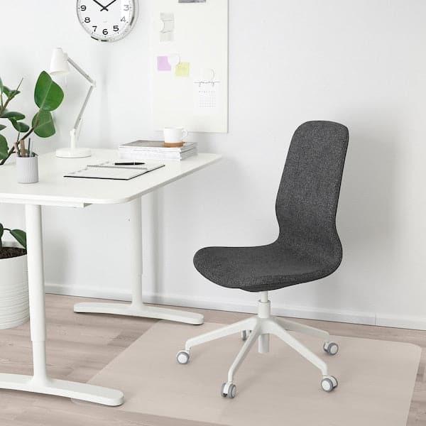 Ikea LÅNGFJÄLL Office Chair - Gunnared Dark Grey/White ,